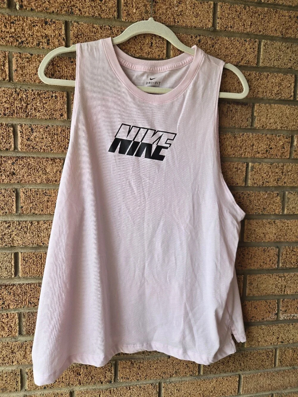 Nike Dri-Fit Pink Graphic Mesh Back Workout Tank Top Sz XL